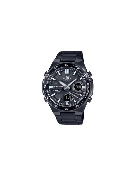Reloj Casio Edifice Para Hombre EFV-C110DC-1A Anadigi Correa Acero Negro Batería 10 Años 100M