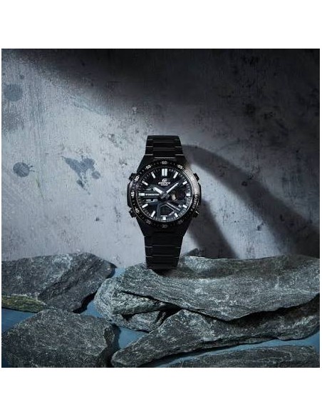 Reloj Casio Edifice Para Hombre EFV-C110DC-1A Anadigi Correa Acero Negro Batería 10 Años 100M