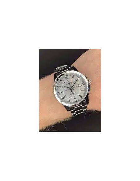 Reloj Casio de cuarzo analógico MTP-V004D-7C correa de acero inoxidable