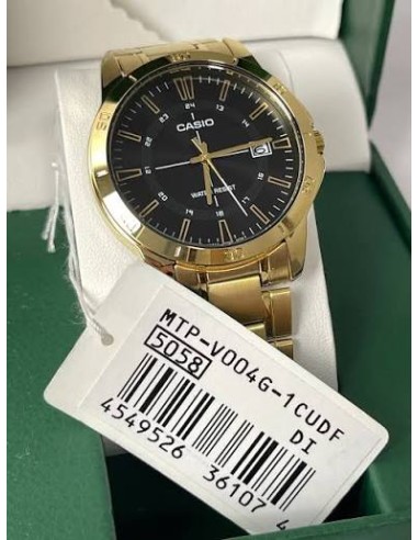 Reloj Casio de cuarzo analógico MTP-V004G-1C correa de acero inoxidable