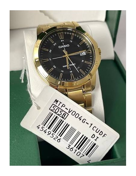 Reloj Casio de cuarzo analógico MTP-V004G-1C correa de acero inoxidable