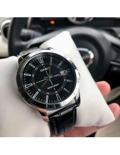 Reloj analogico Casio MTP-V004L-1C correa piel negra