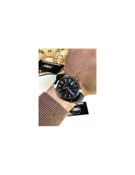 Reloj Casio Para Hombre MTP-VD03L-1A Analógico Correa Cuero Negra Esfera Negra