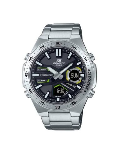Reloj Casio Edifice Para Hombre EFV-C110D-1A3 Anadigi Correa Acero Batería 10 Años 100M