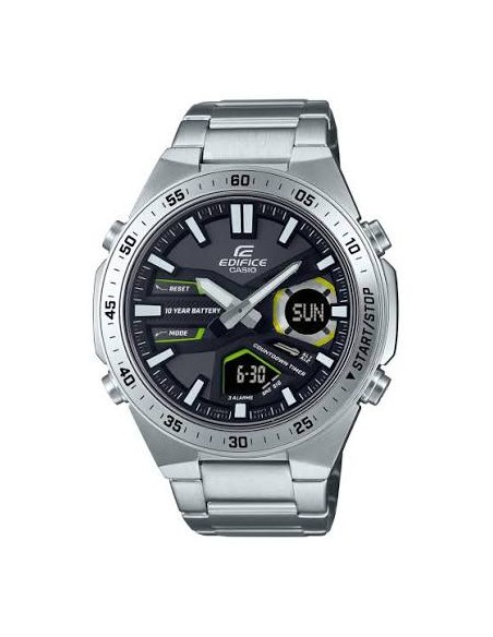 Reloj Casio Edifice Para Hombre EFV-C110D-1A3 Anadigi Correa Acero Batería 10 Años 100M