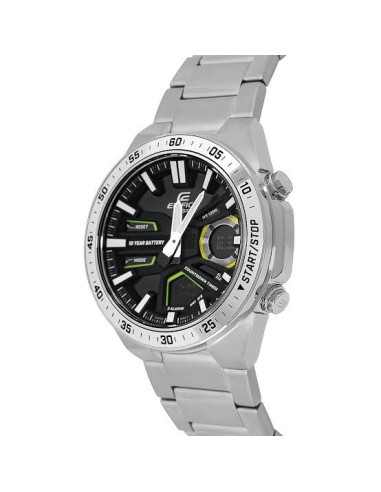 Reloj Casio Edifice Para Hombre EFV-C110D-1A3 Anadigi Correa Acero Batería 10 Años 100M
