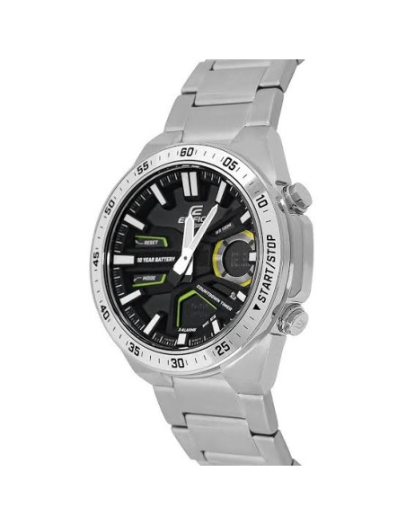 Reloj Casio Edifice Para Hombre EFV-C110D-1A3 Anadigi Correa Acero Batería 10 Años 100M