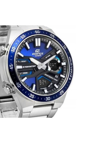 Reloj Casio Edifice Para Hombre EFV-C110D-2A Anadigi Correa Acero Batería 10 Años 100M