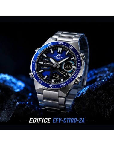 copy of Reloj Casio Edifice Para Hombre EFV-C110D-1A3 Anadigi Correa Acero Batería 10 Años 100M