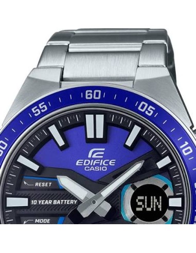 Reloj Casio Edifice Para Hombre EFV-C110D-2A Anadigi Correa Acero Batería 10 Años 100M