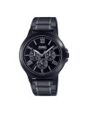 Reloj Casio Para Hombre MTP-V300B-1A Multifuncion Correa y Caja Acero Negro Esfera Negra