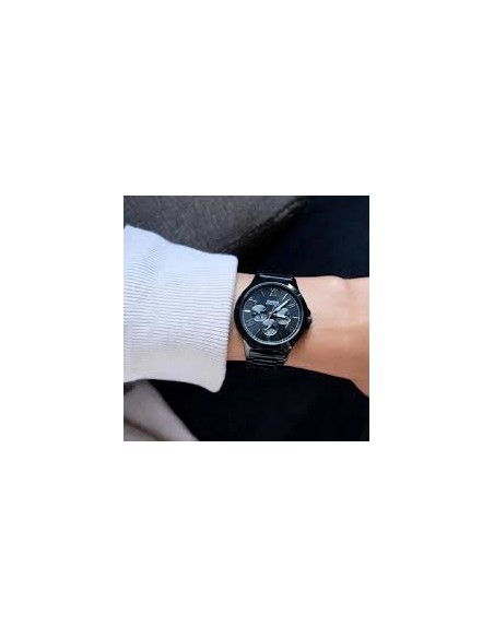 Reloj Casio Para Hombre MTP-V300B-1A Multifuncion Correa y Caja Acero Negro Esfera Negra
