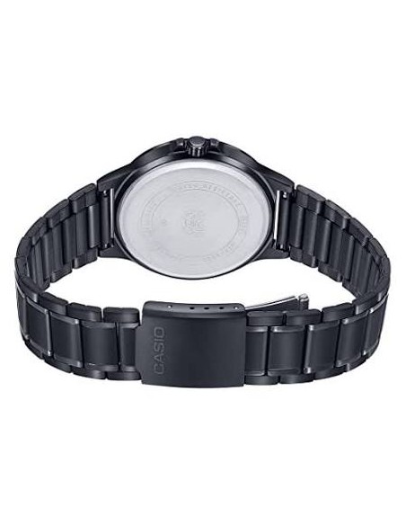 Reloj Casio Para Hombre MTP-V300B-1A Multifuncion Correa y Caja Acero Negro Esfera Negra