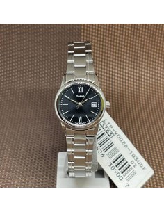 Reloj Casio Para Mujer LTP-V002D-1B3 Analógico Correa Acero Esfera Negra Números Arábigos Fecha 2