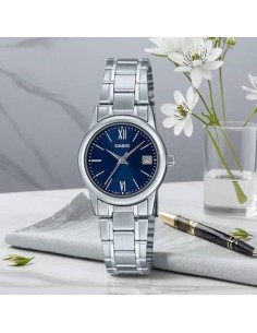 copy of Reloj Casio Para Mujer LTP-V002D-1B3 Analógico Correa Acero Esfera Negra Números Arábigos Fecha 2