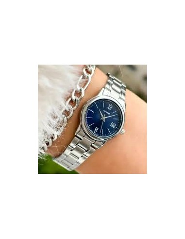 copy of Reloj Casio Para Mujer LTP-V002D-1B3 Analógico Correa Acero Esfera Negra Números Arábigos Fecha