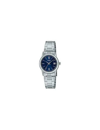 Reloj Casio Para Mujer LTP-V002D-2B3 Analógico Correa Acero Esfera azul Números Arábigos Fecha