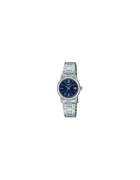 Reloj Casio Para Mujer LTP-V002D-2B3 Analógico Correa Acero Esfera azul Números Arábigos Fecha