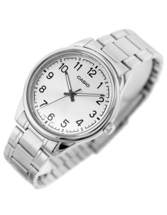 Reloj Casio Para Hombre MTP-V005D-7B4 Analógico Correa Acero Esfera Blanca 2