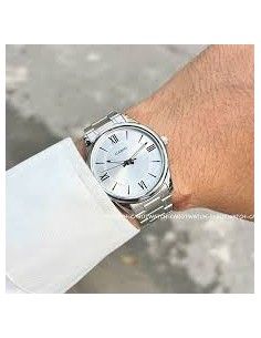 Reloj Casio Para Hombre MTP-V005D-7B5 Analógico Correa Acero Esfera Blanca 2