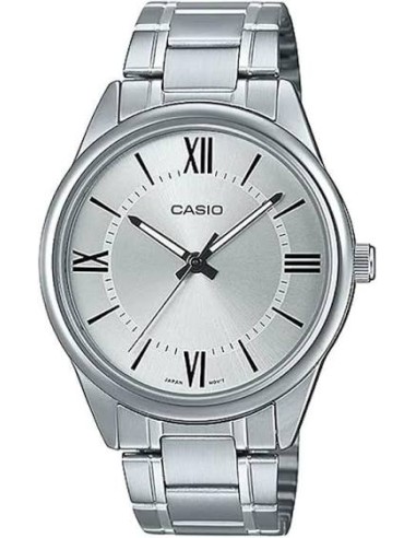 Reloj Casio Para Hombre MTP-V005D-7B5 Analógico Correa Acero Esfera Blanca