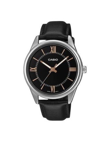 Reloj analógico Casio MTP-V005L-1B5 correa de cuero color negro