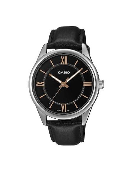 Reloj analógico Casio MTP-V005L-1B5 correa de cuero color negro