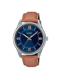 Reloj analógico hombre Casio MTP-V005L-2B5 40mm dial azul correa de cuero