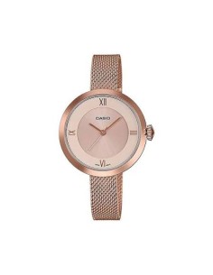Reloj Casio Para Mujer LTP-E154MPG-4A Analógico Malla Milanesa Oro Rosa