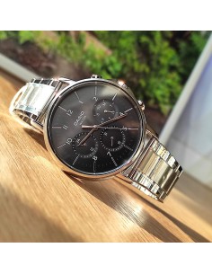 Reloj Casio Para Hombre MTP-E321D-1A Multifuncion Correa y Caja Acero Esfera Negra 50M 2