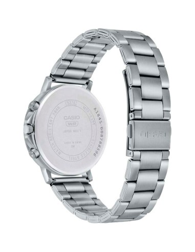 Reloj Casio Para Hombre MTP-E321D-1A Multifuncion Correa y Caja Acero Esfera Negra 50M