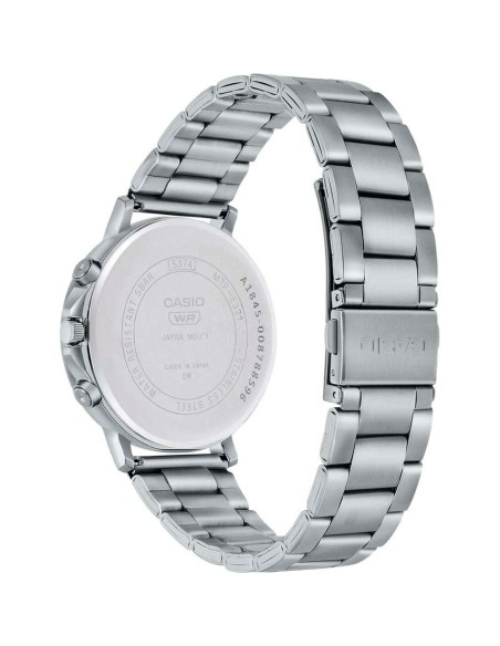 Reloj Casio Para Hombre MTP-E321D-1A Multifuncion Correa y Caja Acero Esfera Negra 50M
