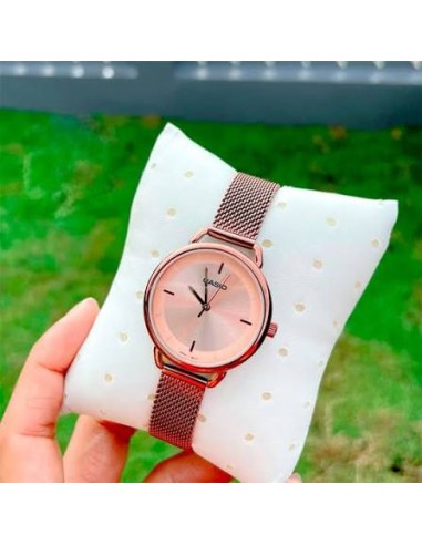 Reloj Casio Para Mujer LTP-E413MR-9A Analógico correa de Malla Milanesa