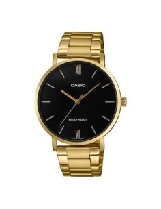 reloj analógico para hombre Casio MTP-VT01G-1B con diseño minimalista en dorado y esfera negra