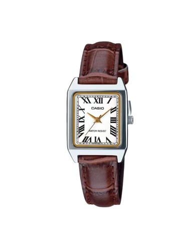 reloj analógico para mujer Casio LTP-V007L-7B2 Diseño rectangular clásico con correa de cuero
