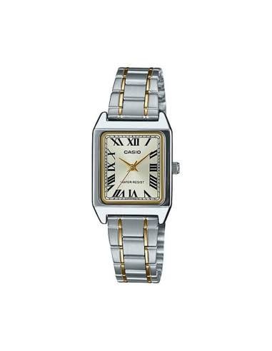 Reloj Casio LTP-V007SG-9B Rectangular correa acero inoxidable Bicolor
