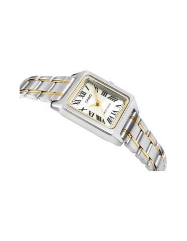 Reloj Casio LTP-V007SG-9B Rectangular correa acero inoxidable Bicolor