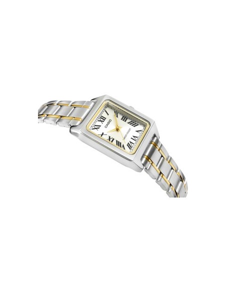 Reloj Casio LTP-V007SG-9B Rectangular correa acero inoxidable Bicolor