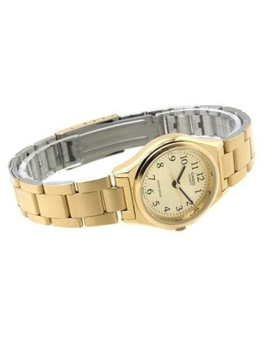 Reloj analógico para mujer Casio LTP-1130N-9B con acabado totalmente dorado correa de acero inoxidable