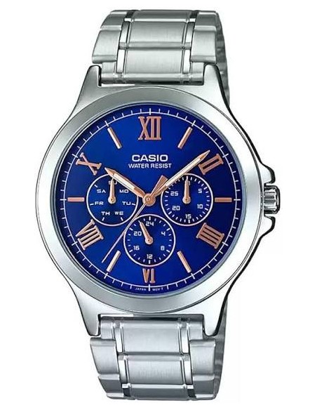 Reloj Casio Para Hombre MTP-V300D-2A Multifuncion Correa y Caja Acero