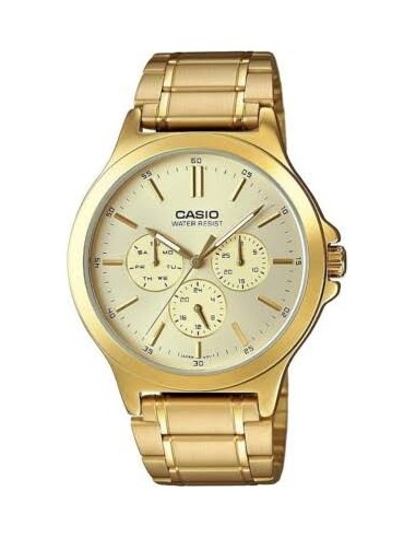 Reloj Casio Para Hombre MTP-V300G-9A Multifuncion Correa y Caja Acero