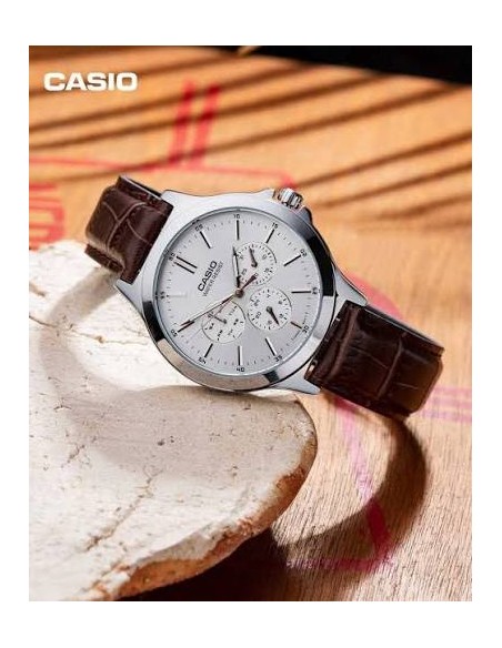 Reloj Casio Para Hombre MTP-V300L-7A Multifuncion Correa de piel
