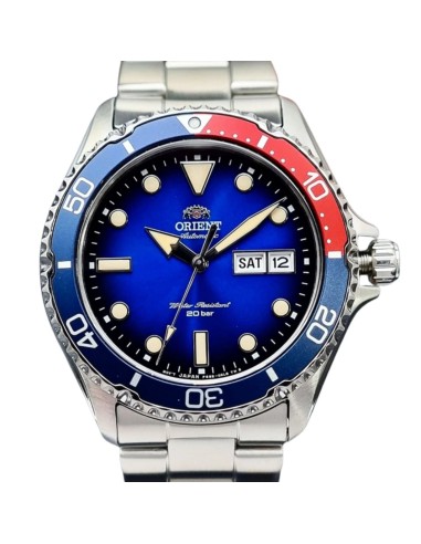 automático buceo hombre Orient Kamasu Pepsi RN-AA0812L JDM 41.8mm English/Kanji  200m