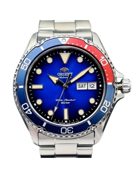 automático buceo hombre Orient Kamasu Pepsi RN-AA0812L JDM 41.8mm English/Kanji  200m
