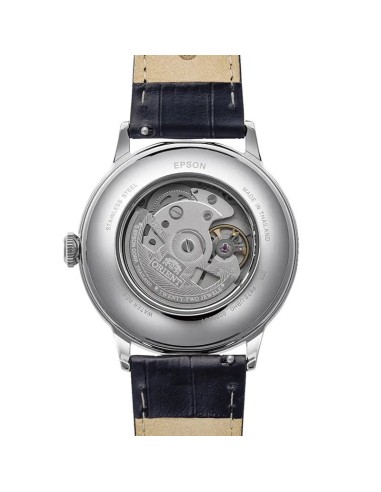 reloj automático hombre Orient Bambino Arabic Dial Silver Dallah RA-AC0038S 40.5mm correa de cuero Cal. F6724