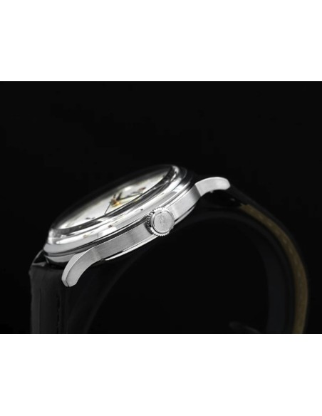 reloj automático hombre Orient Bambino Arabic Dial Silver Dallah RA-AC0038S 40.5mm correa de cuero Cal. F6724
