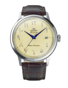 reloj automático hombre Orient Bambino Arabic Dial Luban RA-AC0039Y 40.5m correa de cuero Cal. F6724 2