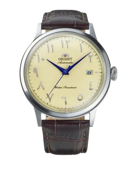 reloj automático hombre Orient Bambino Arabic Dial Luban RA-AC0039Y 40.5m correa de cuero Cal. F6724