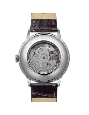 reloj automático hombre Orient Bambino Arabic Dial Luban RA-AC0039Y 40.5m correa de cuero Cal. F6724