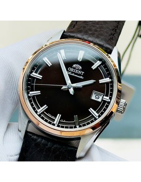 automático hombre Orient Stretto Date RA-AC0R03Y Chocolate / Rose Gold  38,5mm 50m WR cristal de zafiro